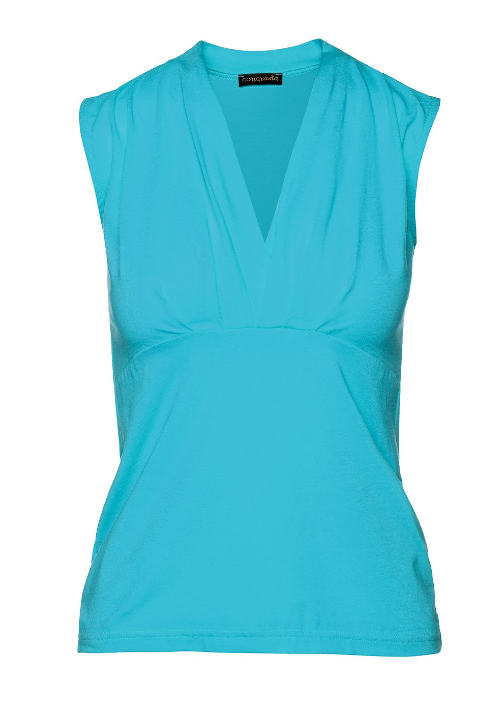 Turquoise Sleeveless Cotton Jersey Top
