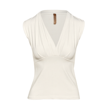 Load image into Gallery viewer, Draped V-Neck Top in Jersey Cotton-Blend