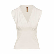 Load image into Gallery viewer, Draped V-Neck Top in Jersey Cotton-Blend