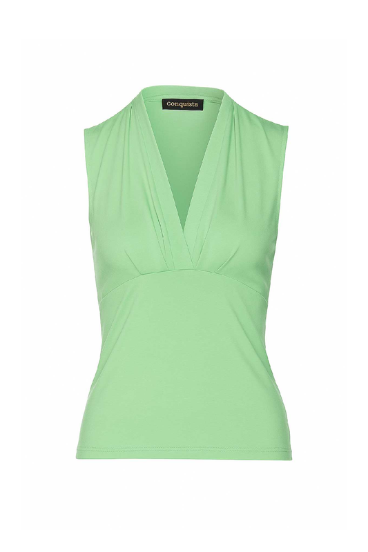Women’s Micromodal Elastane Jersey Top with Deep V-Neck