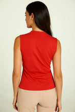 Load image into Gallery viewer, Red Draped V-Neck Sleeveless Top