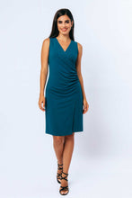 Load image into Gallery viewer, Wrap Style Sleeveless Dress in Petrol