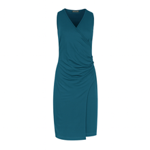Load image into Gallery viewer, Wrap Style Sleeveless Dress in Petrol