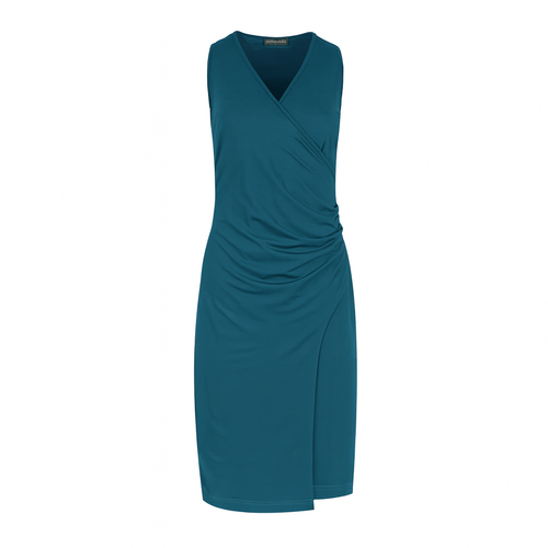 Wrap Style Sleeveless Dress in Petrol