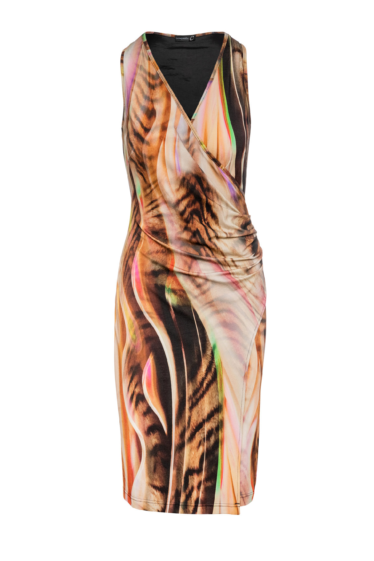 Floral Print Wrap Style Sleeveless Dress