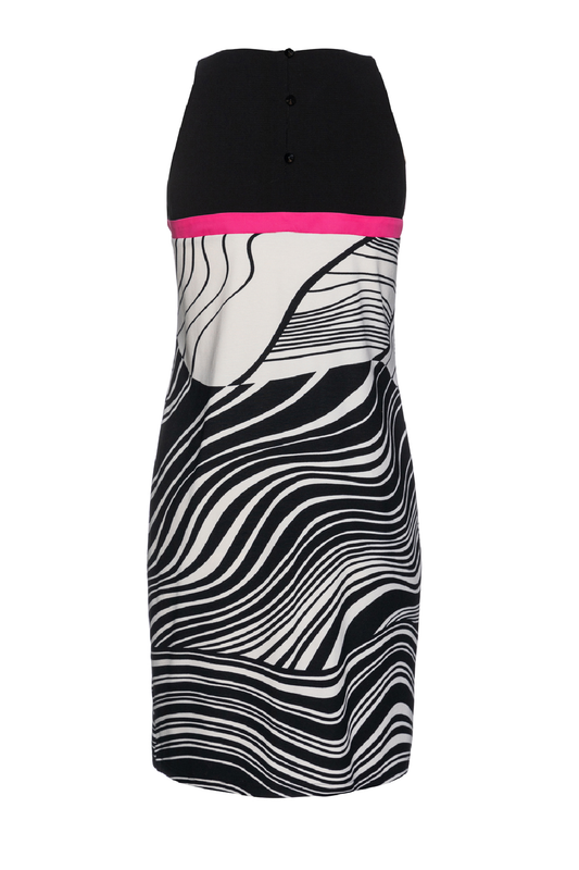 A Line Black Print Dress