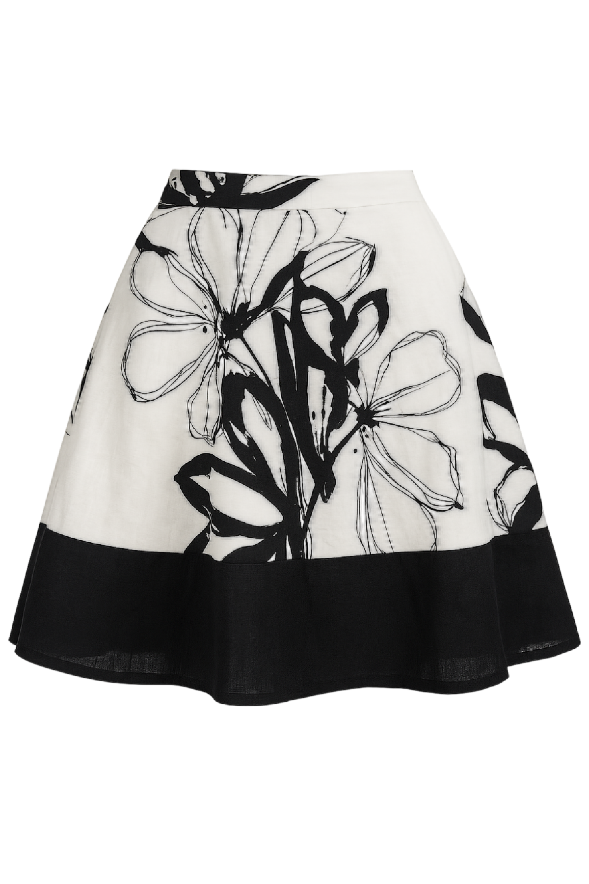 Conquista Φούστα Mini Casual Με Πιέτες Εμπριμέ Ασπρόμαυρη C210-011-99