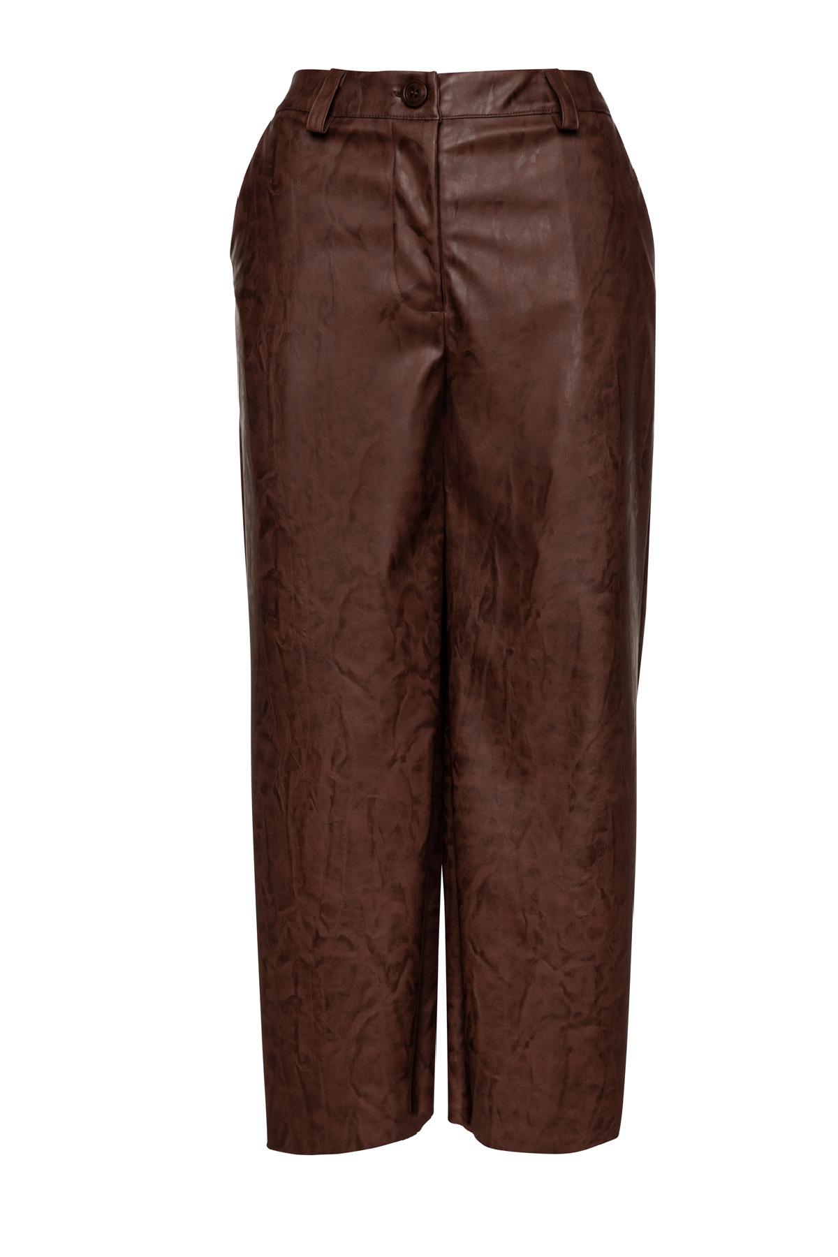 Chocolate Brown Faux Leather Culottes