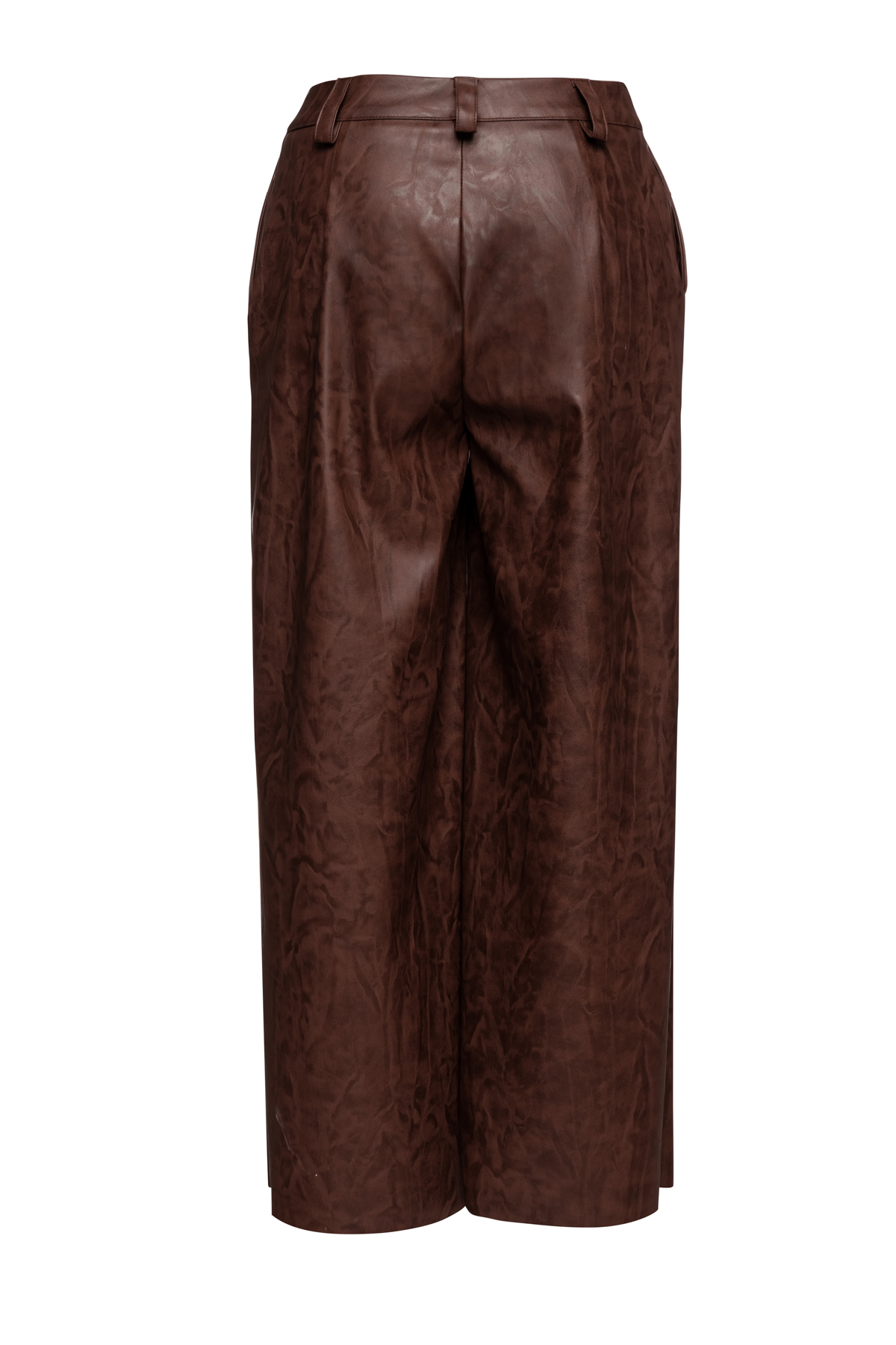 Chocolate Brown Faux Leather Culottes