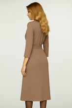 Load image into Gallery viewer, Olive 3/4 Sleeve V-Neck Wrap Dress – Soft Viscose Jersey