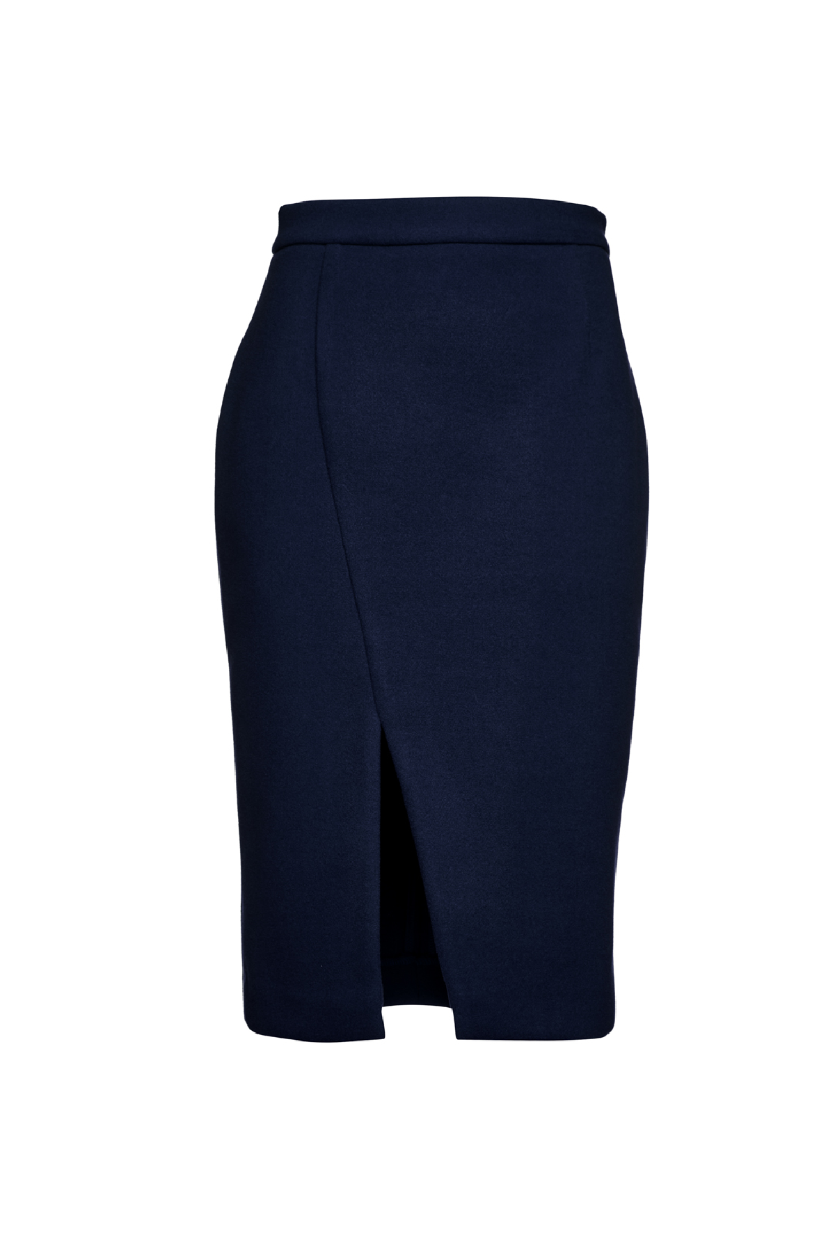 Navy Blue Mouflon Pencil Skirt