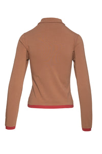 Light Brown Top with a Dark Brown Print