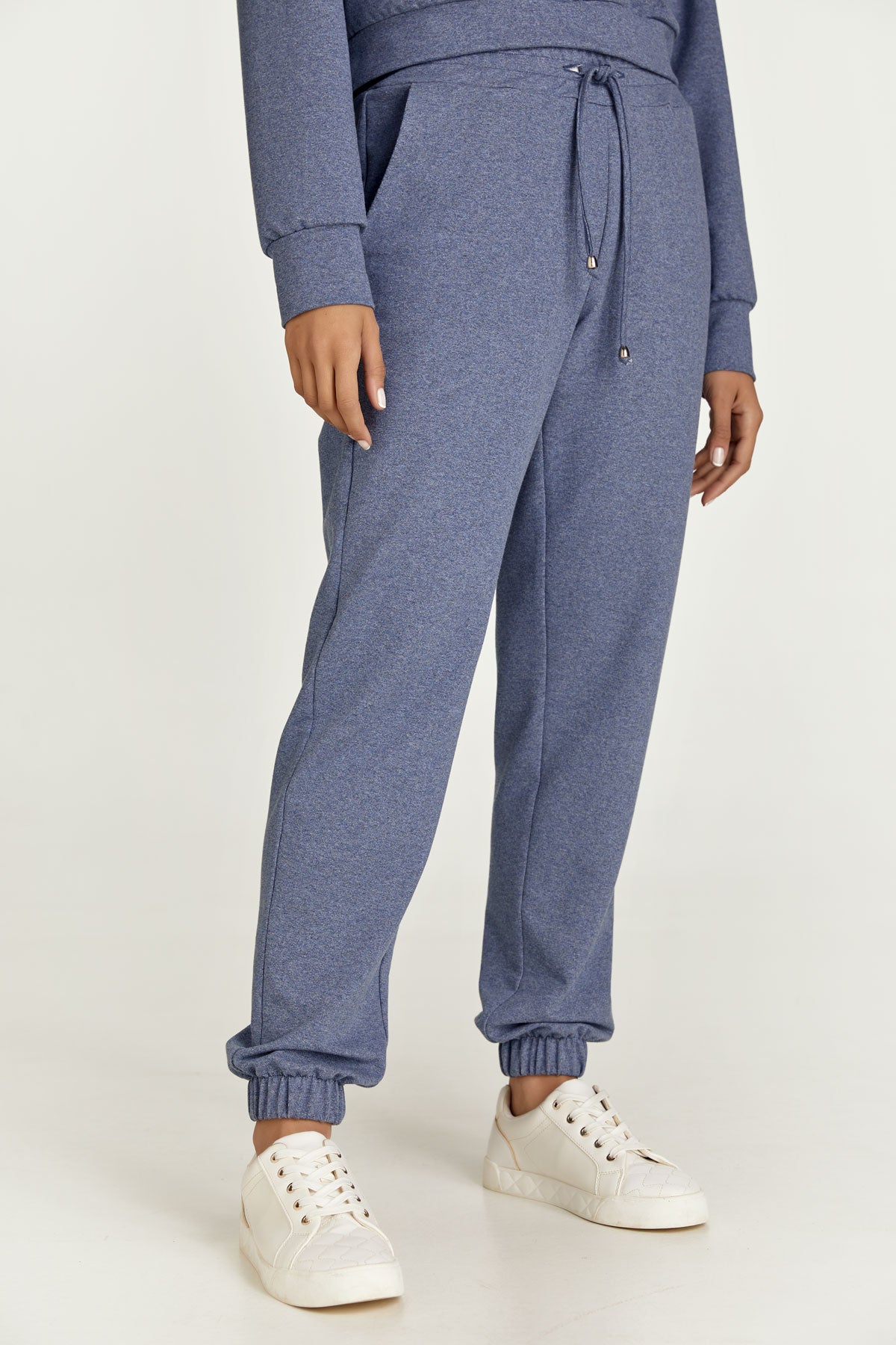 Conquista Παντελόνι Casual Longline Με Λάστιχο & Κορδόνι Μονόχρωμο Μπλε C211-100-18