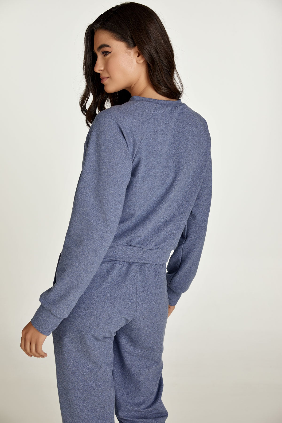Conquista Παντελόνι Casual Longline Με Λάστιχο & Κορδόνι Μονόχρωμο Μπλε C211-100-18