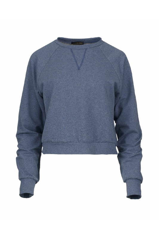 Crop Indigo Melange Sweatshirt