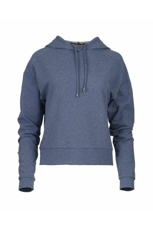 Indigo Melange Hooded Sweatshirt