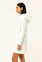 Load image into Gallery viewer, Ecru Cotton-Blend Hoodie Dress