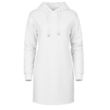 Load image into Gallery viewer, Ecru Cotton-Blend Hoodie Dress