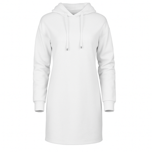Ecru Cotton-Blend Hoodie Dress