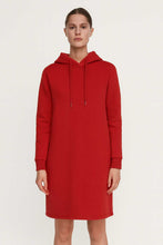 Load image into Gallery viewer, Red Cotton-Blend Hoodie Dress