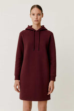 Load image into Gallery viewer, Dark Burgundy Cotton-Blend Hoodie Dress