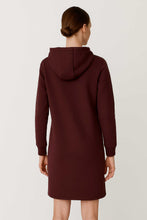 Load image into Gallery viewer, Dark Burgundy Cotton-Blend Hoodie Dress