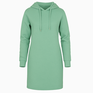 Mint Green Heavy Jersey Hoodie Dress