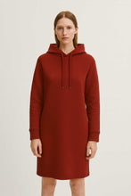 Load image into Gallery viewer, Brick Red Heavy Jersey Hoodie Dress
