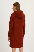 Load image into Gallery viewer, Brick Red Heavy Jersey Hoodie Dress