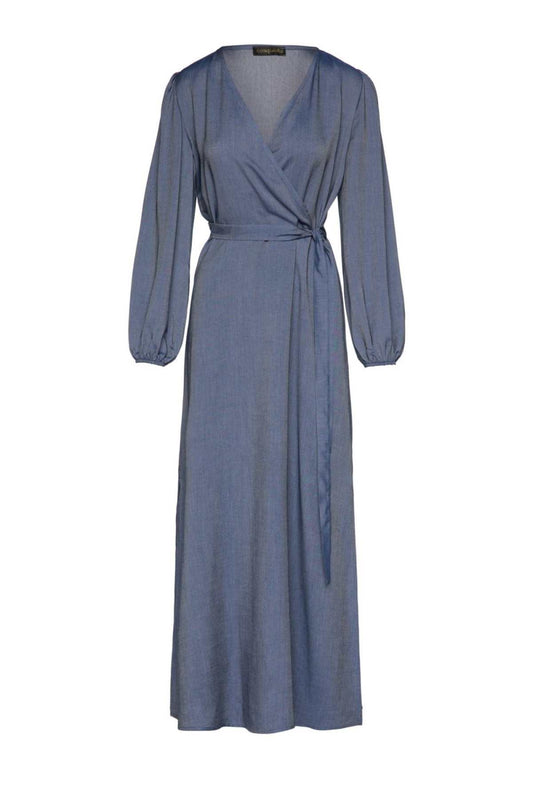 Faux Wrap Maxi Dress with Side Slits