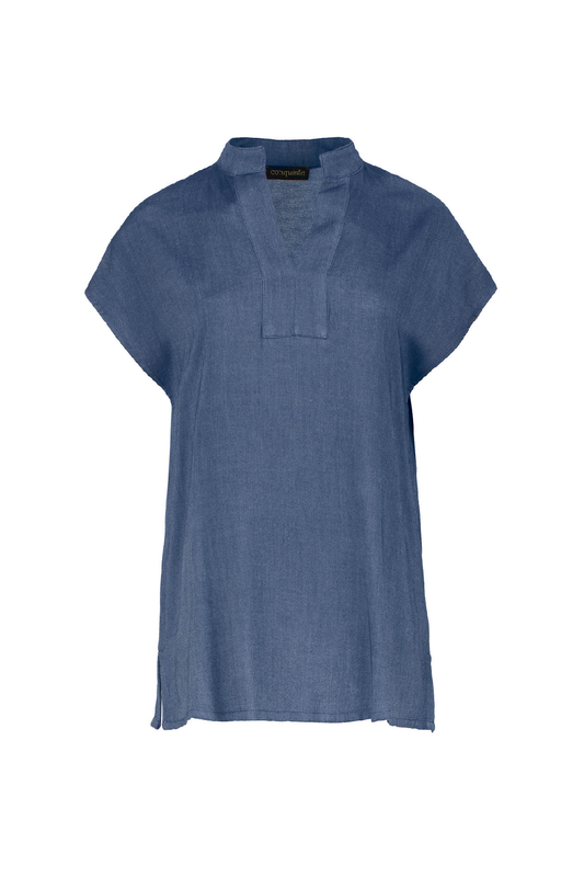 Blue Denim Style Sleeveless Top