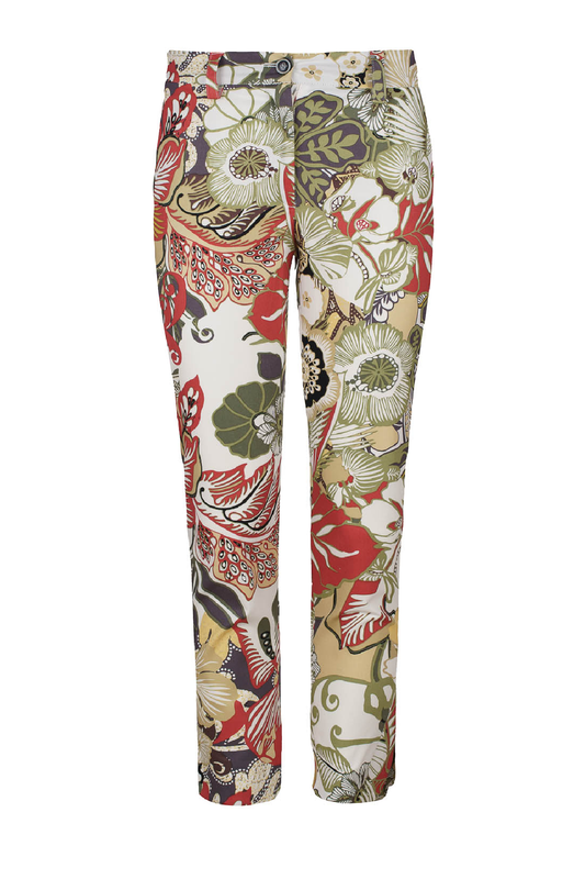 Floral Cotton Pants in Earthy shades