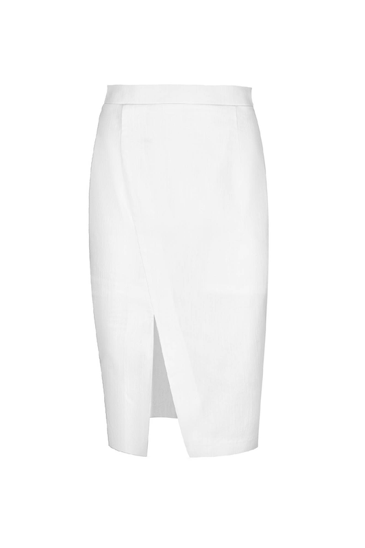 White Denim Style Pencil Skirt