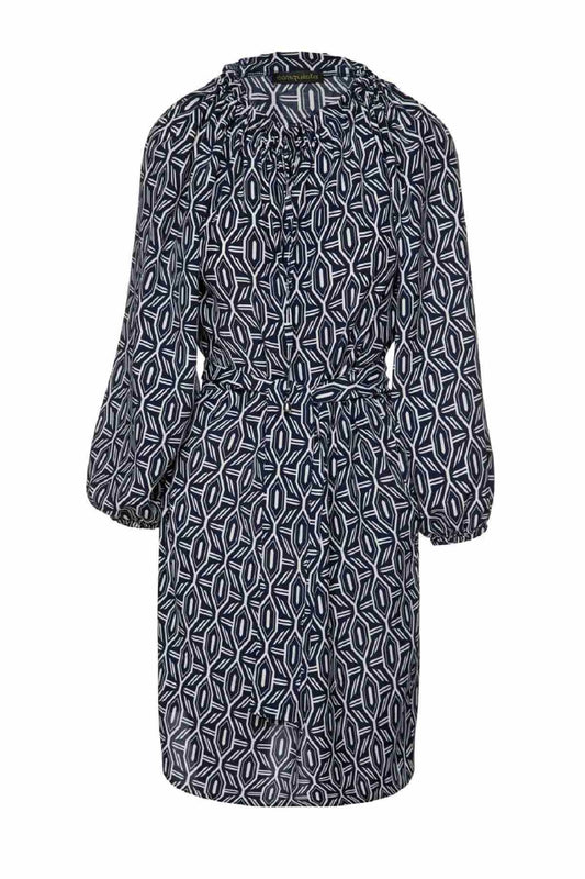 Belted Print Dress with Pockets