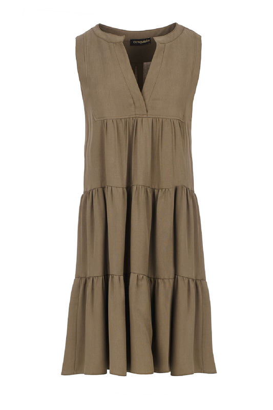 Sleeveless Olive A Line Dress