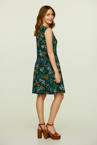 Floral Sleeveless A Line Dress