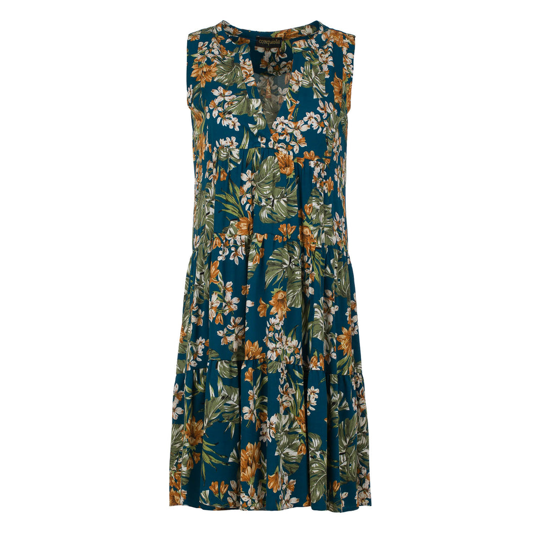 Floral Sleeveless A Line Dress