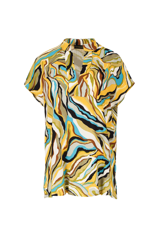 Turquoise Swirl Print Sleeveless Top