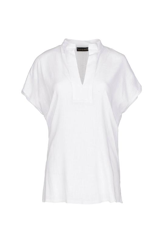 White Linen Style Sleeveless Top