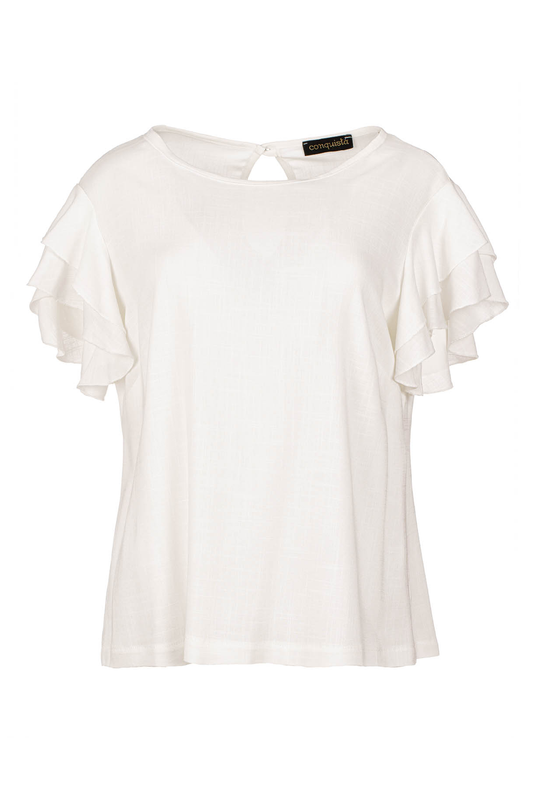 Frill Detail Ecru Top