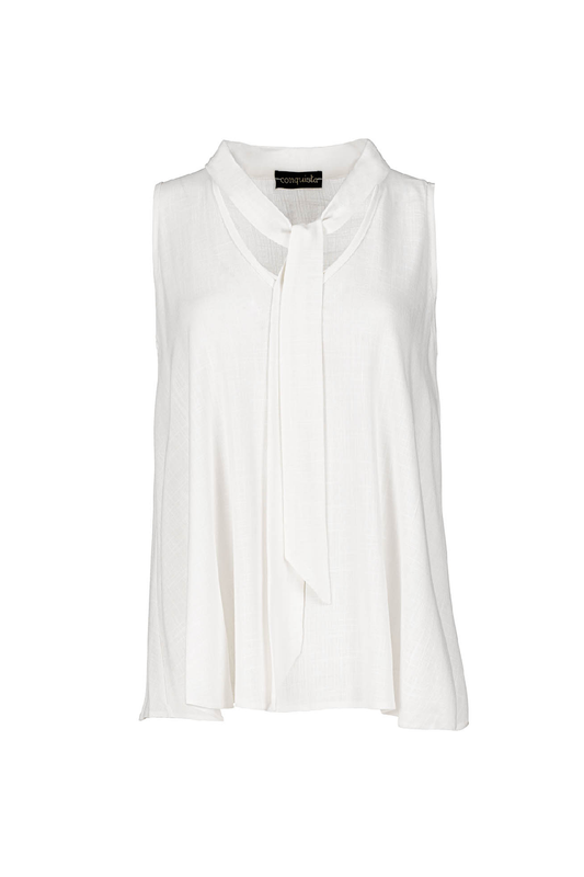 Ecru Tie Detail Sleeveless Top