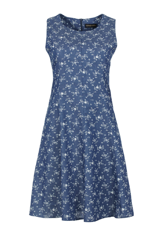 Indigo Floral Cloche Dress