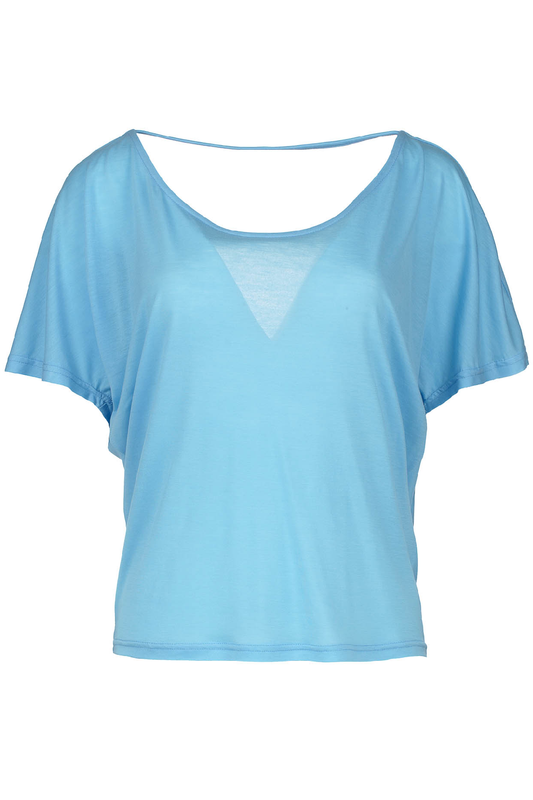 Sky Blue Drape Back Top