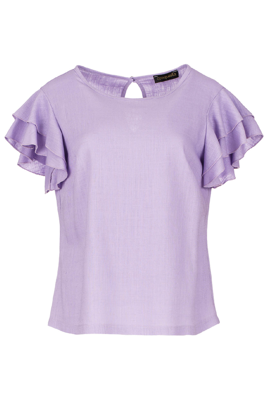Frill Detail Lilac Top