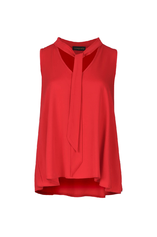 Red Tie Detail Sleeveless Top