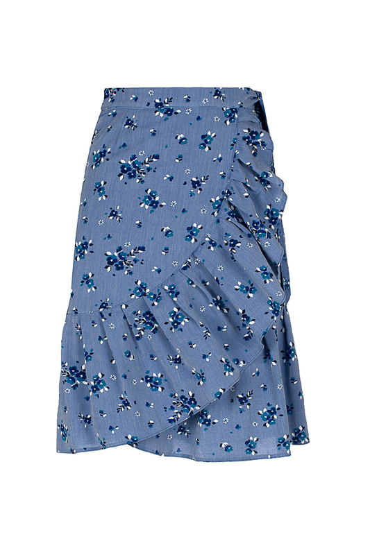 Floral Wrap Ruffle Skirt