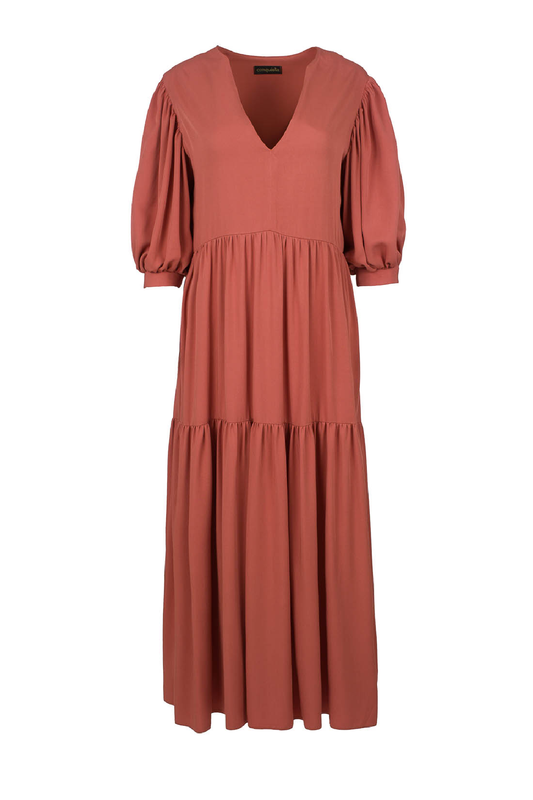 Terracotta V Neck Maxi Dress