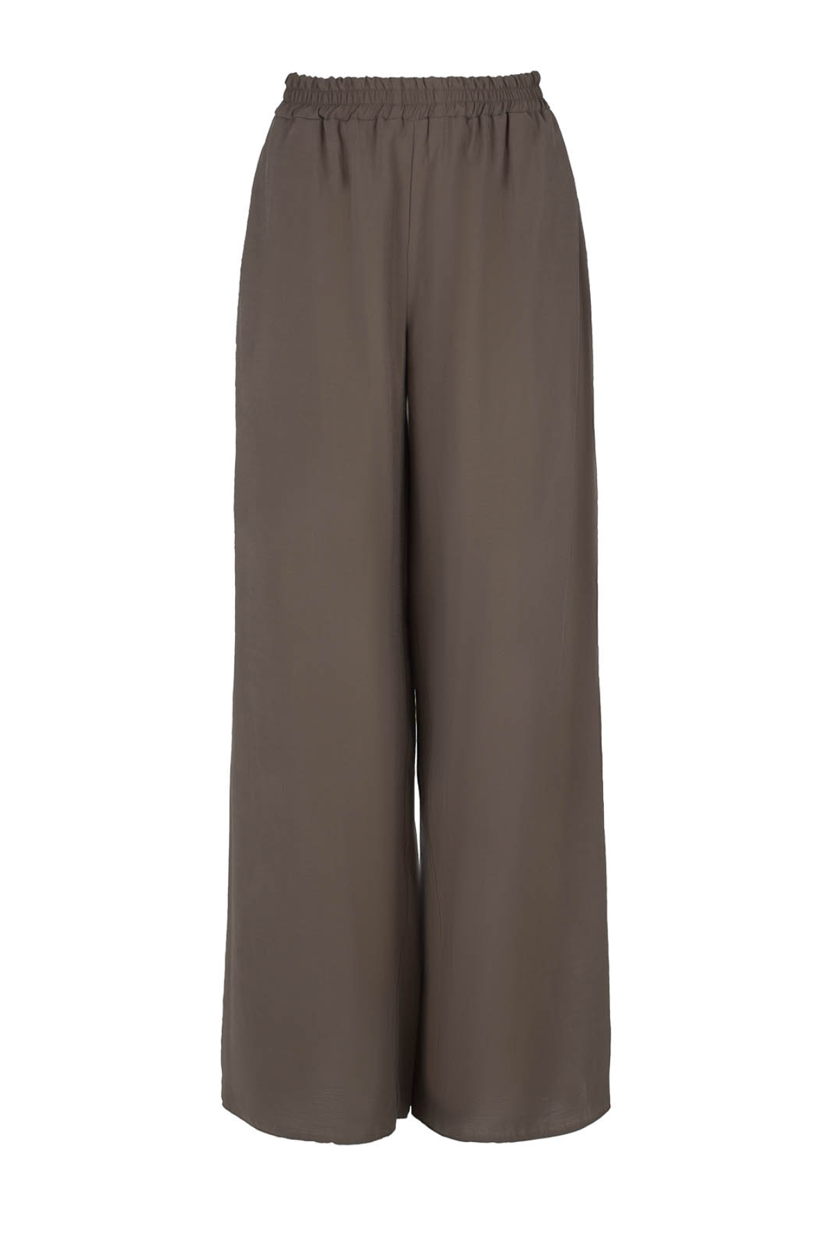 Conquista Παντελόνι Longline Casual Ψηλόμεσο Μονόχρωμο Καφέ C211-580-37