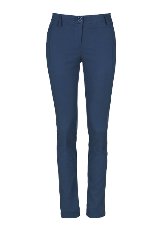 Conquista Παντελόνι Slim Fit με Τσέπες Office Look Μονόχρωμο Βαμβακερό Μπλέ C220-001-41