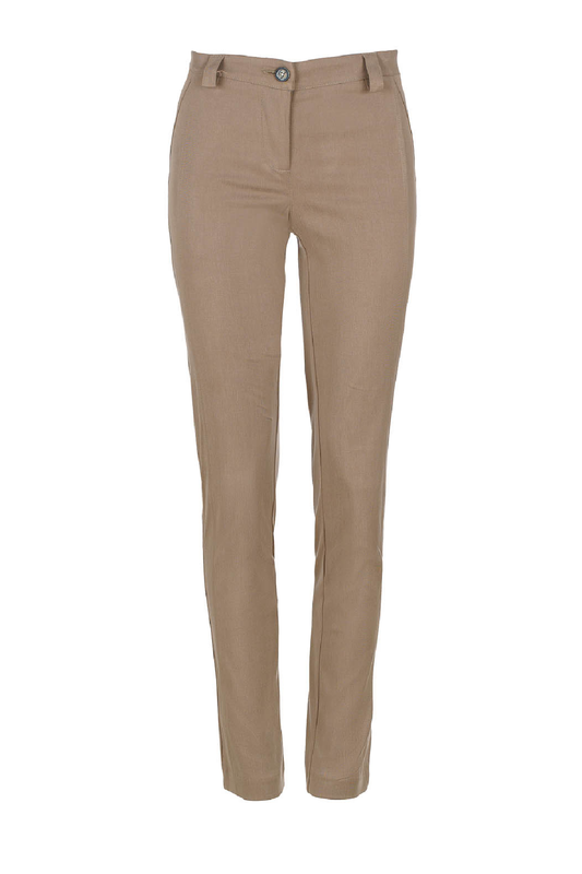 Conquista Παντελόνι Slim Fit με Τσέπες Office Look Μονόχρωμο Βαμβακερό ΚάμελC220-001-47